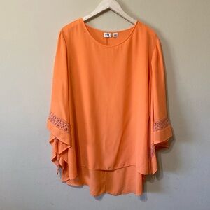 Cato Bell Sleeve High Low Top